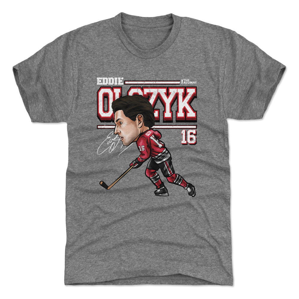Eddie Olczyk Chicago Cartoon WHT (ONLINE ORDER ONLY)