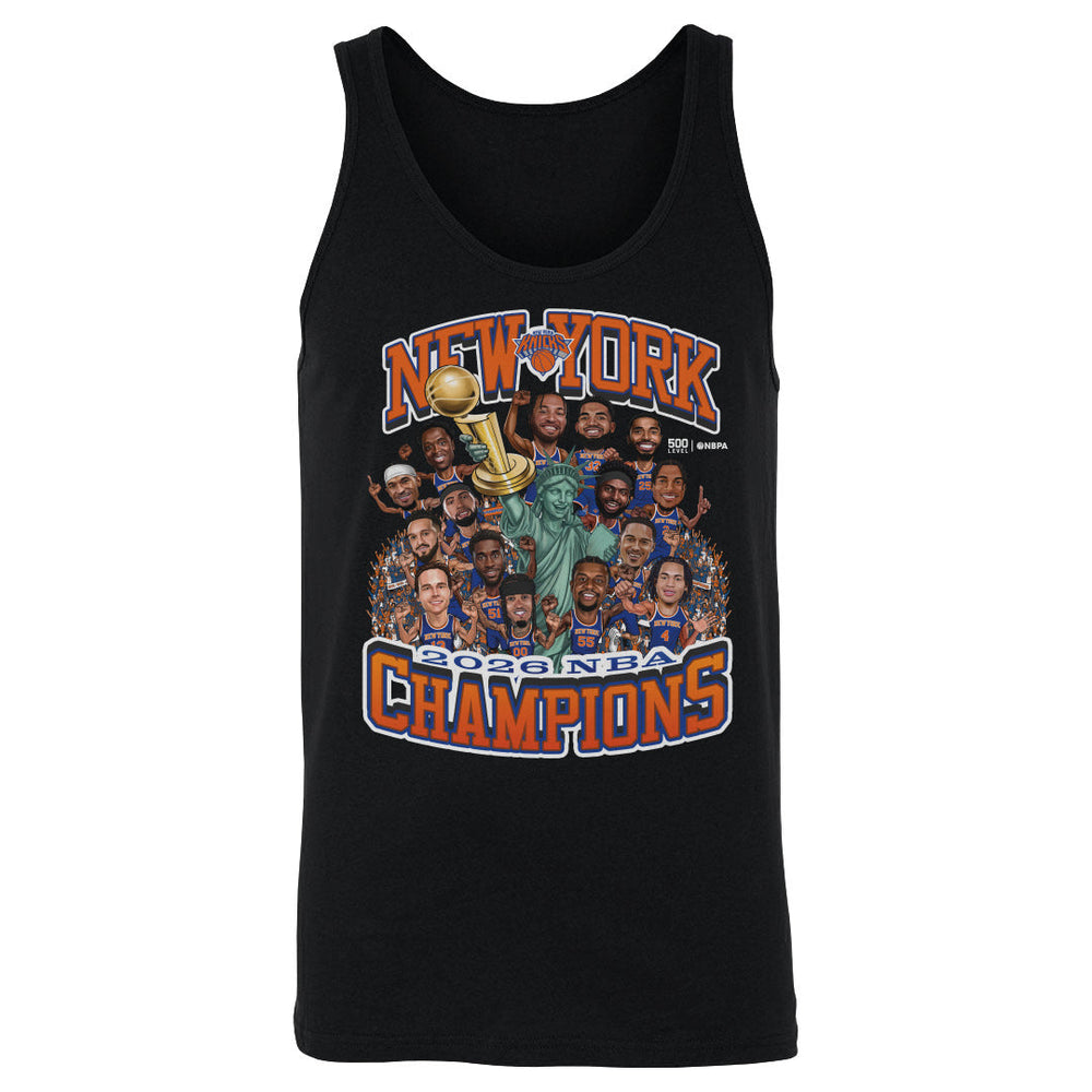 New York Knicks NBA Finals 2026 Champions Caricature WHT (ONLINE ORDER ONLY)