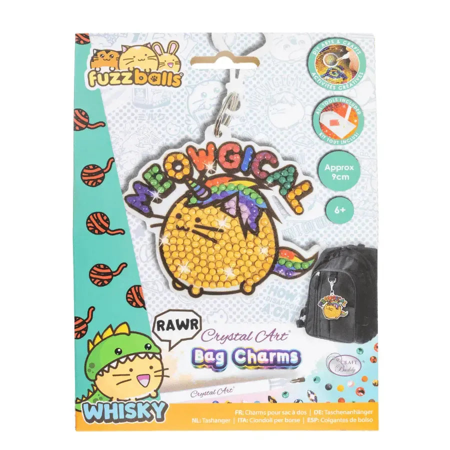 Meowgical Whisky Crystal Art Fuzz Balls Bag Charm Kit Craft Buddy