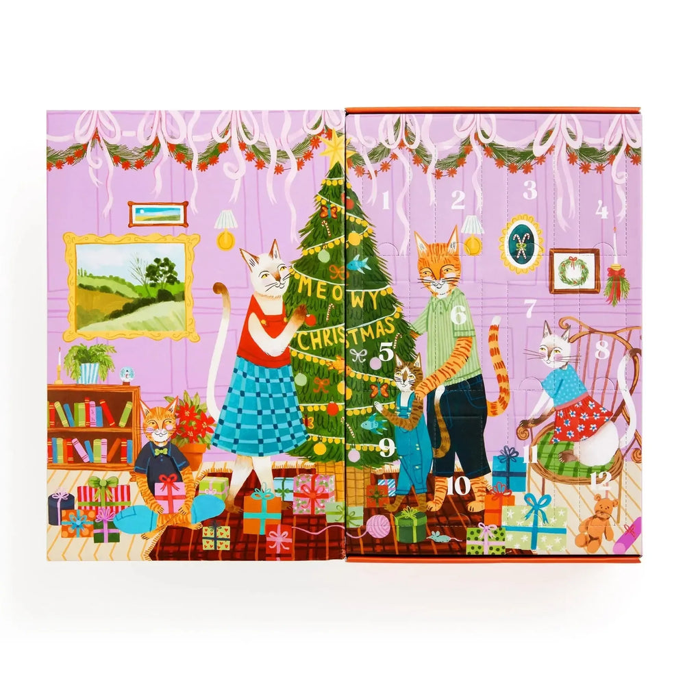 Meowy Christmas 12 Days of Puzzles 500 Piece Countdown Jigsaw Puzzle Galison
