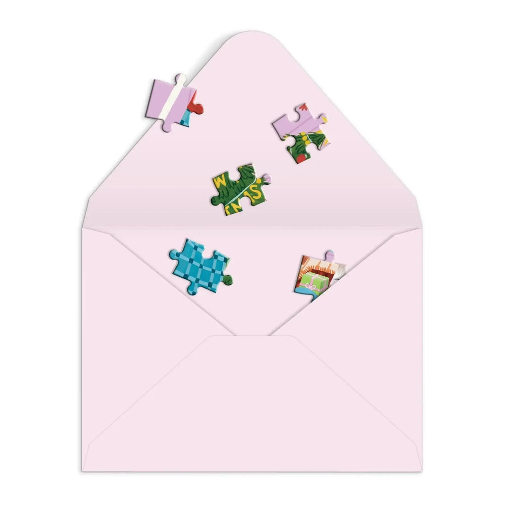 Meowy Christmas Greeting Card 60 Piece Jigsaw Puzzle Galison