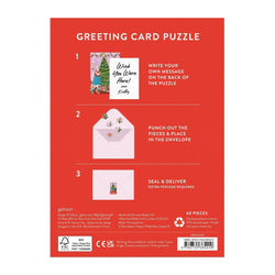 Meowy Christmas Greeting Card 60 Piece Jigsaw Puzzle Galison