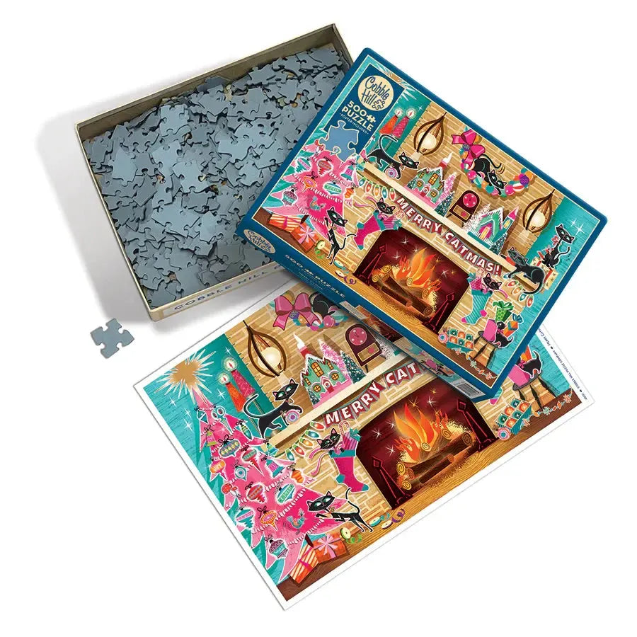 Merry Catmas 500 Piece Jigsaw Puzzle Cobble Hill (ONLINE ORDER ONLY)