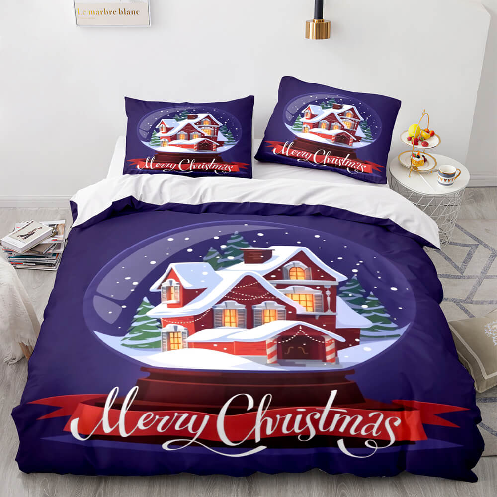 Merry Christmas Pattern Bedding Sets Quilt Cover Room Decoration (Online Order Only)