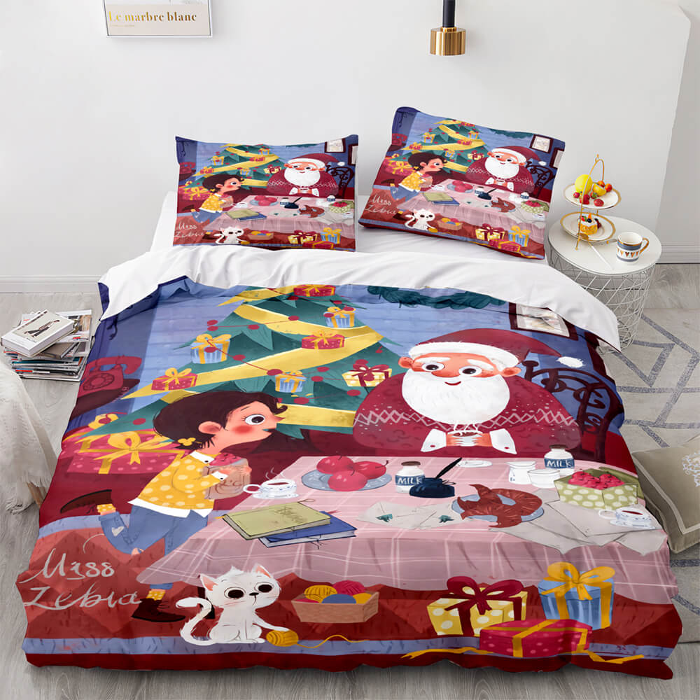 Merry Christmas Pattern Bedding Sets Quilt Cover Room Decoration (Online Order Only)
