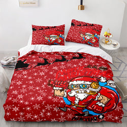 Merry Christmas Pattern Bedding Sets Quilt Cover Room Decoration (Online Order Only)