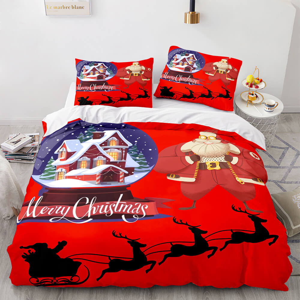 Merry Christmas Pattern Bedding Sets Quilt Cover Room Decoration (Online Order Only)