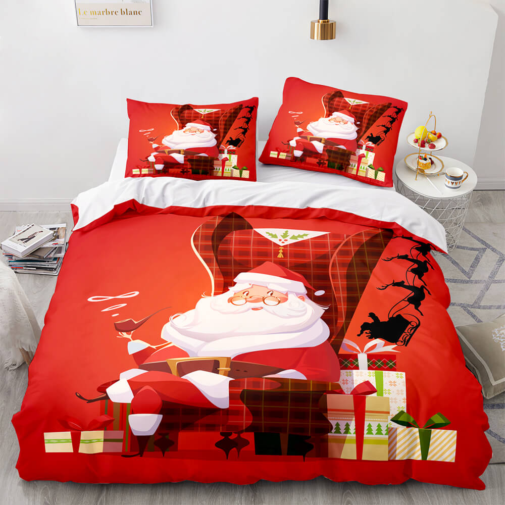 Merry Christmas Pattern Bedding Sets Quilt Cover Room Decoration (Online Order Only)
