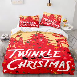 Merry Christmas Pattern Bedding Sets Quilt Cover Room Decoration (Online Order Only)