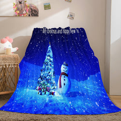 Merry Christmas Flannel Blanket Throw Blanket (Online Order Only)