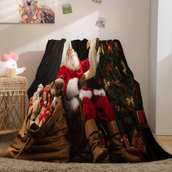 Merry Christmas Flannel Blanket Throw Blanket (Online Order Only)