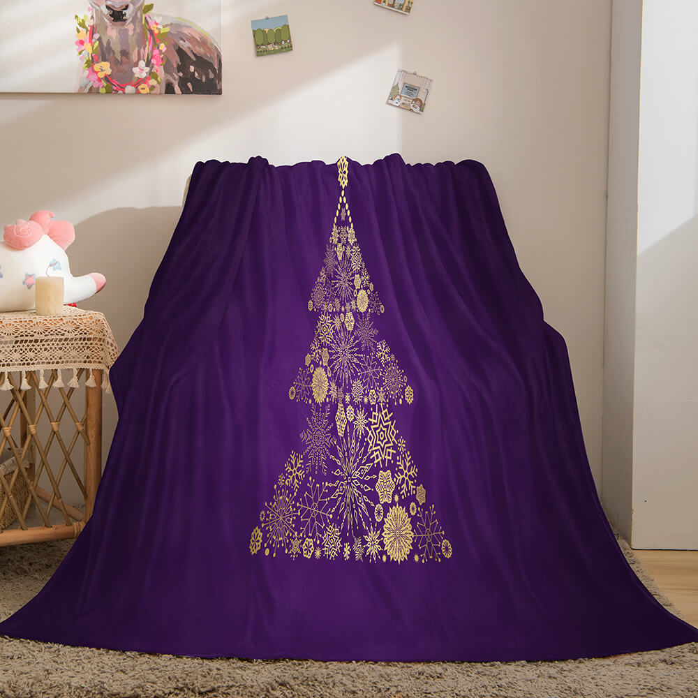 Merry Christmas Flannel Blanket Throw Blanket (Online Order Only)