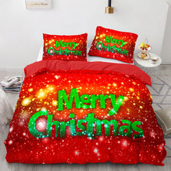 Merry Christmas Pattern Bedding Sets Quilt Cover Without Filler (Online Order Only)