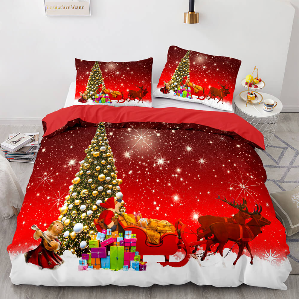 Merry Christmas Pattern Bedding Sets Quilt Cover Without Filler (Online Order Only)