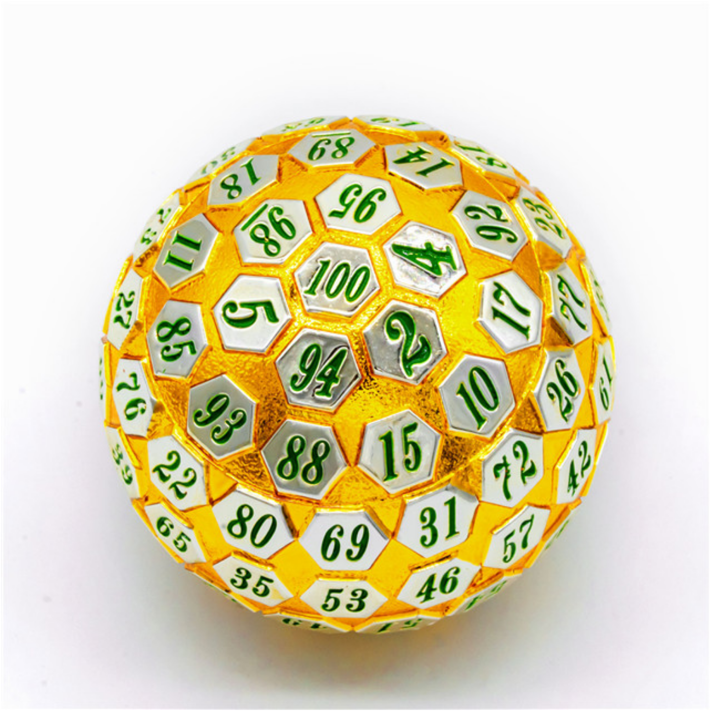 45mm Metal D100 - Gold & Silver with Green (ONLINE ORDER ONLY)