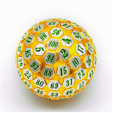 45mm Metal D100 - Gold & Silver with Green (ONLINE ORDER ONLY)