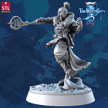 3D Printed STL Miniatures Metamage Sargosh the Changer Core Characters The Frost City 3 28 - 32mm War Gaming D&D (Online Only)