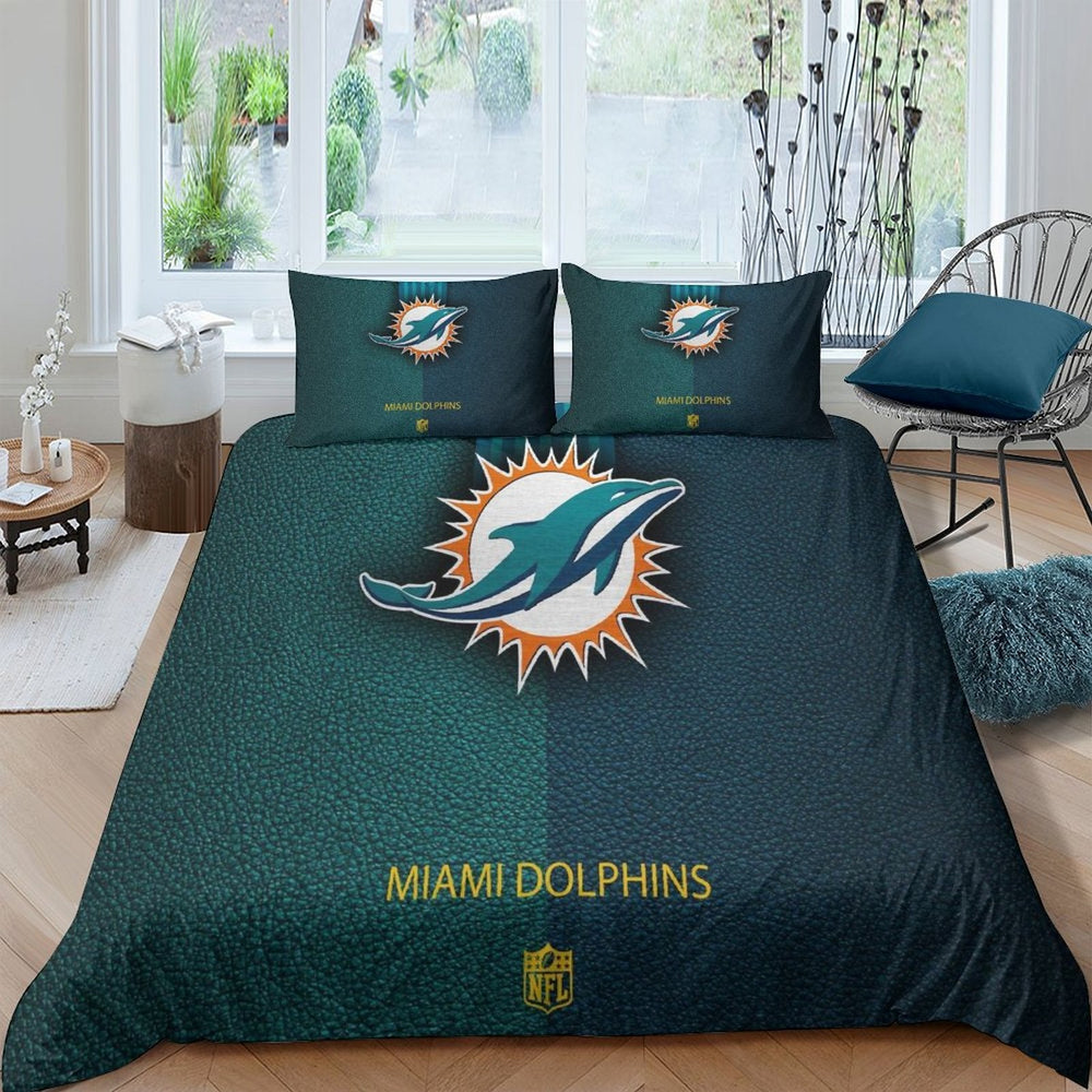 Miami Dolphins Bedding Set Duvet Cover Without Filler (Online Order Only)