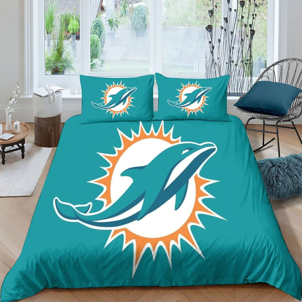 Miami Dolphins Bedding Set Duvet Cover Without Filler (Online Order Only)