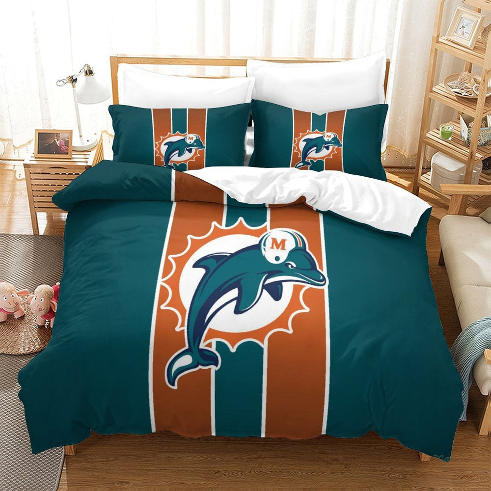 Miami Dolphins Bedding Set Duvet Cover Without Filler (Online Order Only)