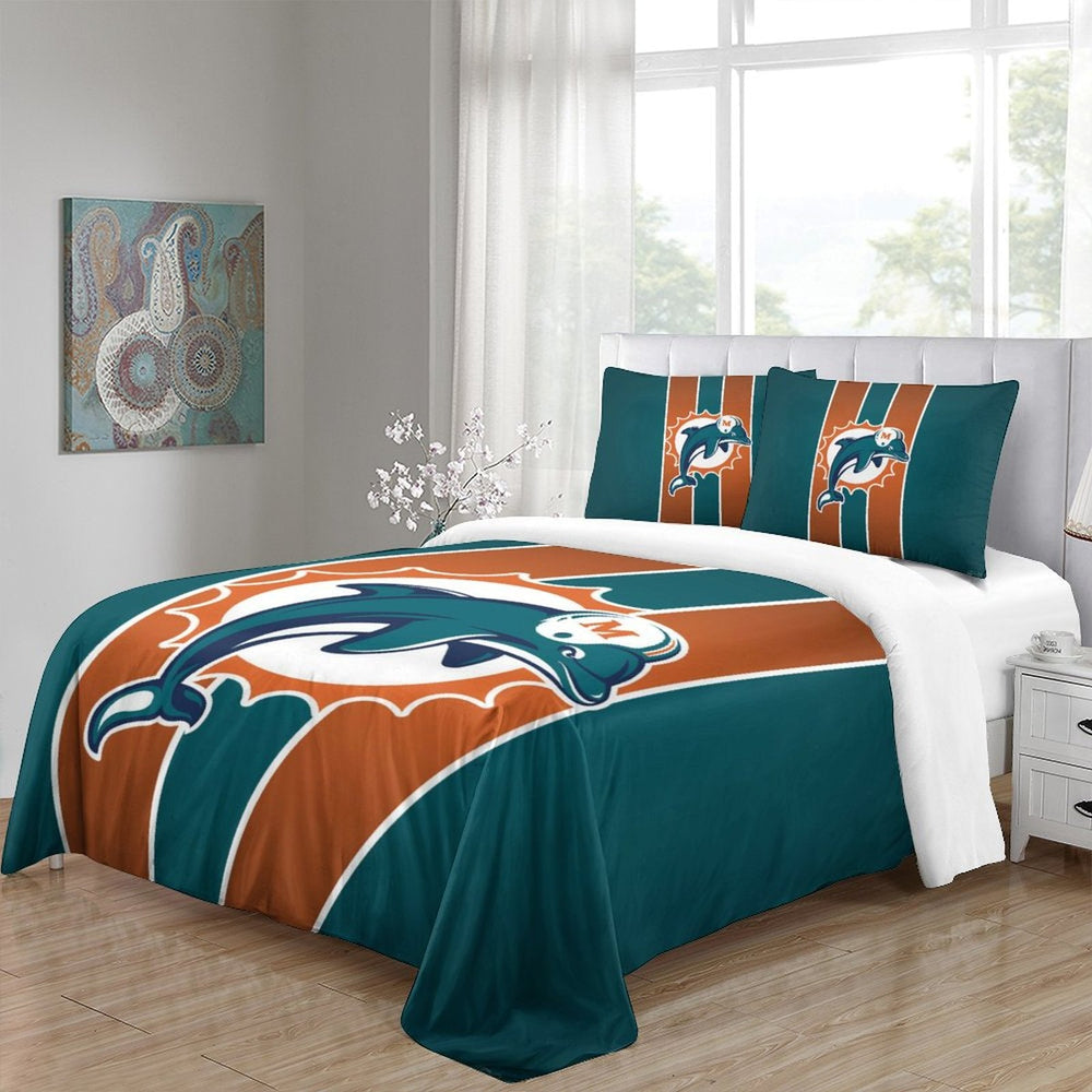 Miami Dolphins Bedding Set Duvet Cover Without Filler (Online Order Only)