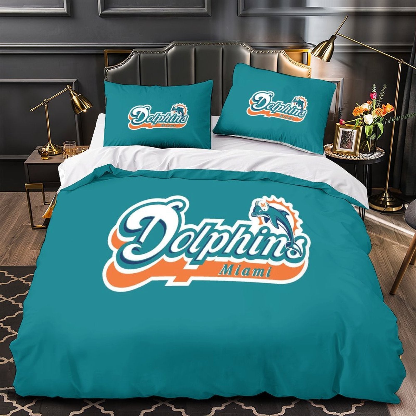 Miami Dolphins Bedding Set Duvet Cover Without Filler (Online Order Only)