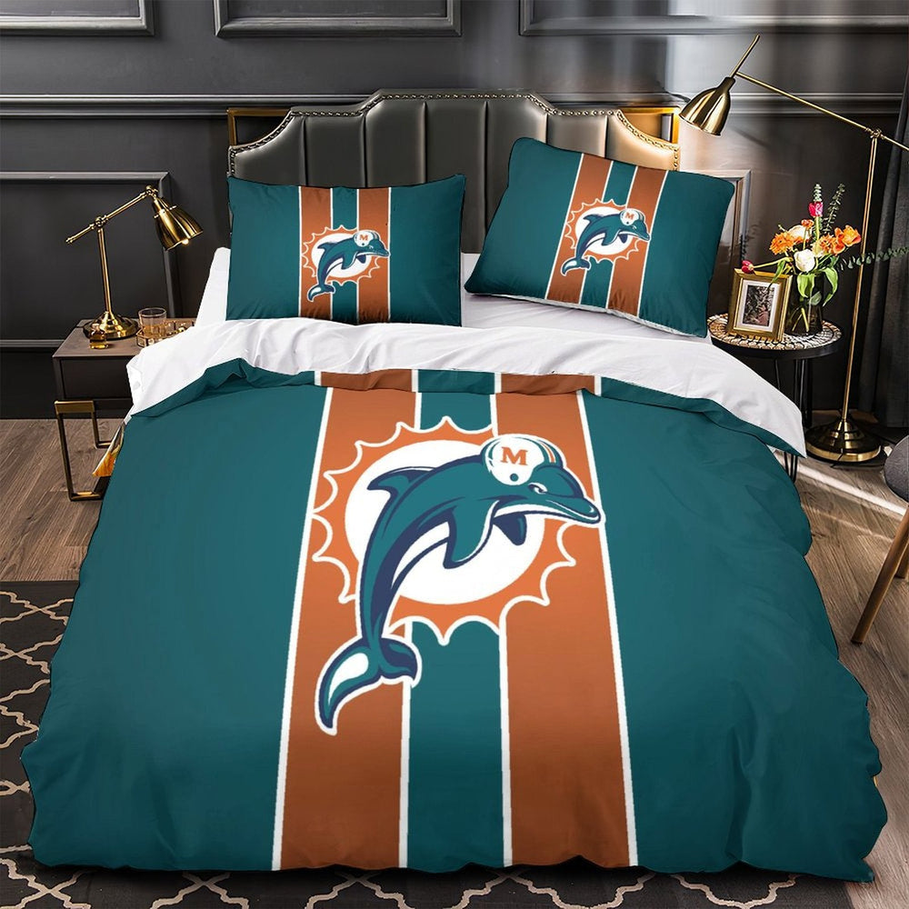 Miami Dolphins Bedding Set Duvet Cover Without Filler (Online Order Only)