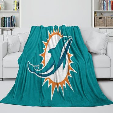 Miami Dolphins Blanket Flannel Fleece Throw Room Decoration (Online Order Only)