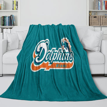 Miami Dolphins Blanket Flannel Fleece Throw Room Decoration (Online Order Only)