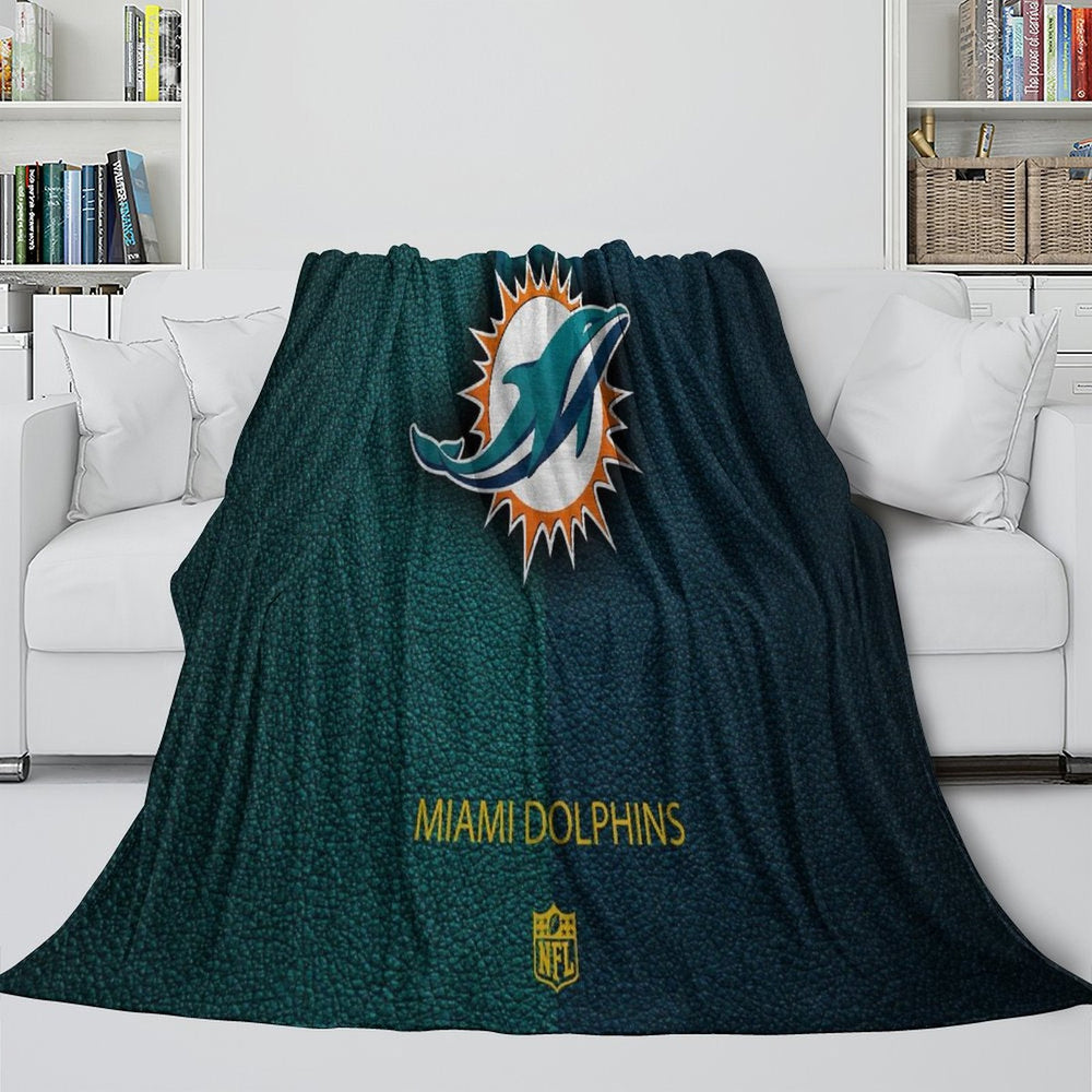 Miami Dolphins Blanket Flannel Fleece Throw Room Decoration (Online Order Only)