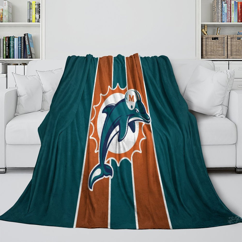 Miami Dolphins Blanket Flannel Fleece Throw Room Decoration (Online Order Only)