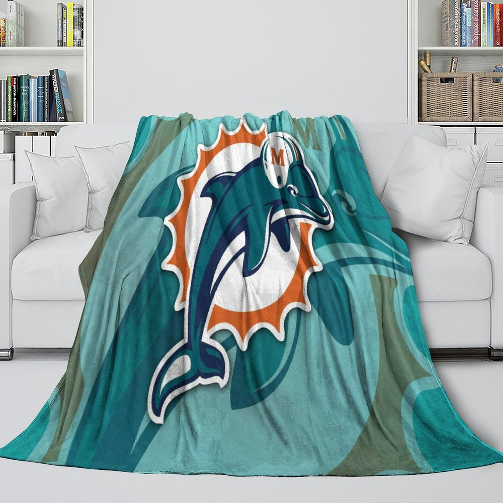 Miami Dolphins Blanket Flannel Fleece Throw Room Decoration (Online Order Only)