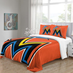 Miami Marlins Bedding Set Quilt Cover Without Filler (Online Order Only)