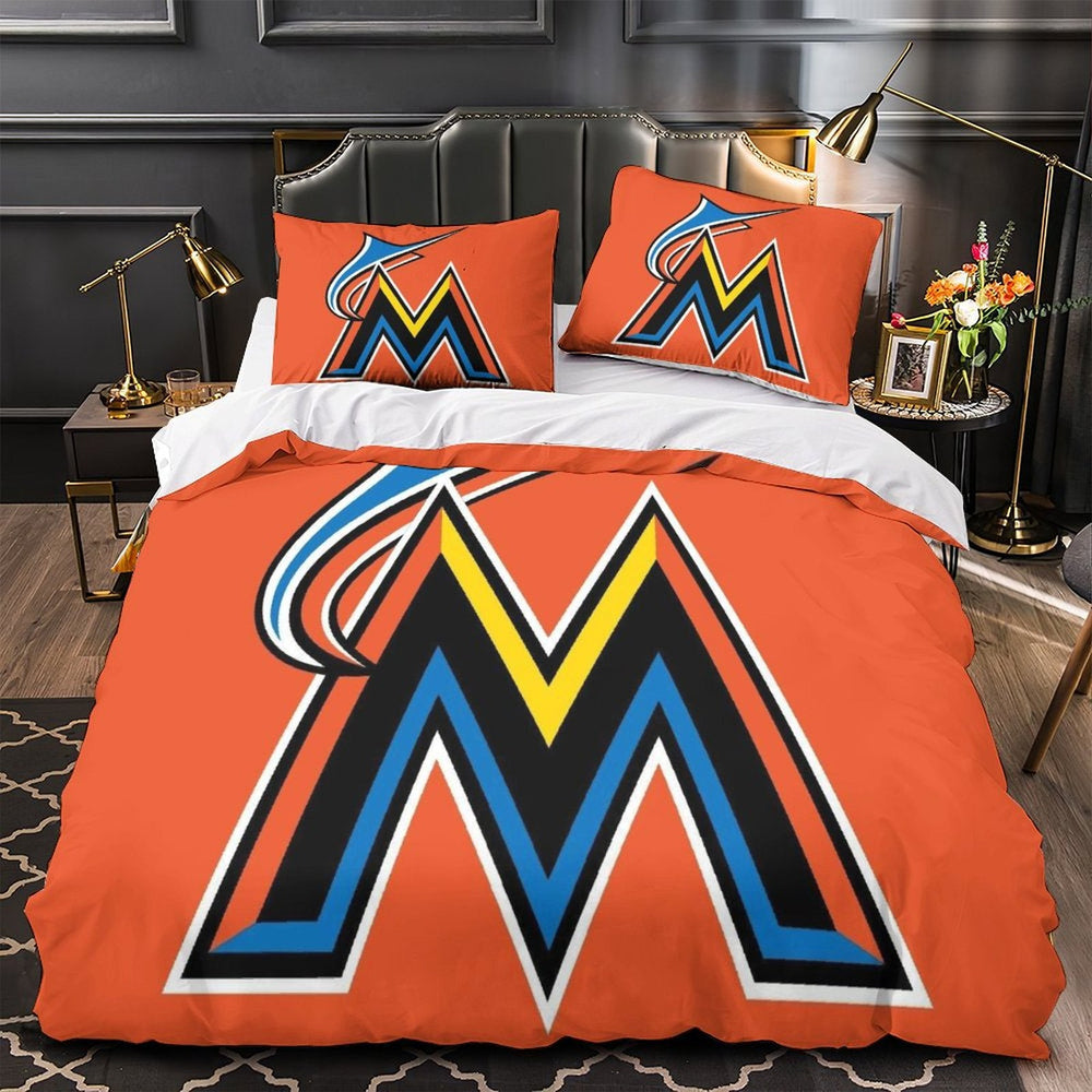 Miami Marlins Bedding Set Quilt Cover Without Filler (Online Order Only)