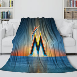 Miami Marlins Blanket Flannel Throw Room Decoration (Online Order Only)