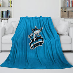 Miami Marlins Blanket Flannel Throw Room Decoration (Online Order Only)