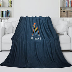 Miami Marlins Blanket Flannel Throw Room Decoration (Online Order Only)