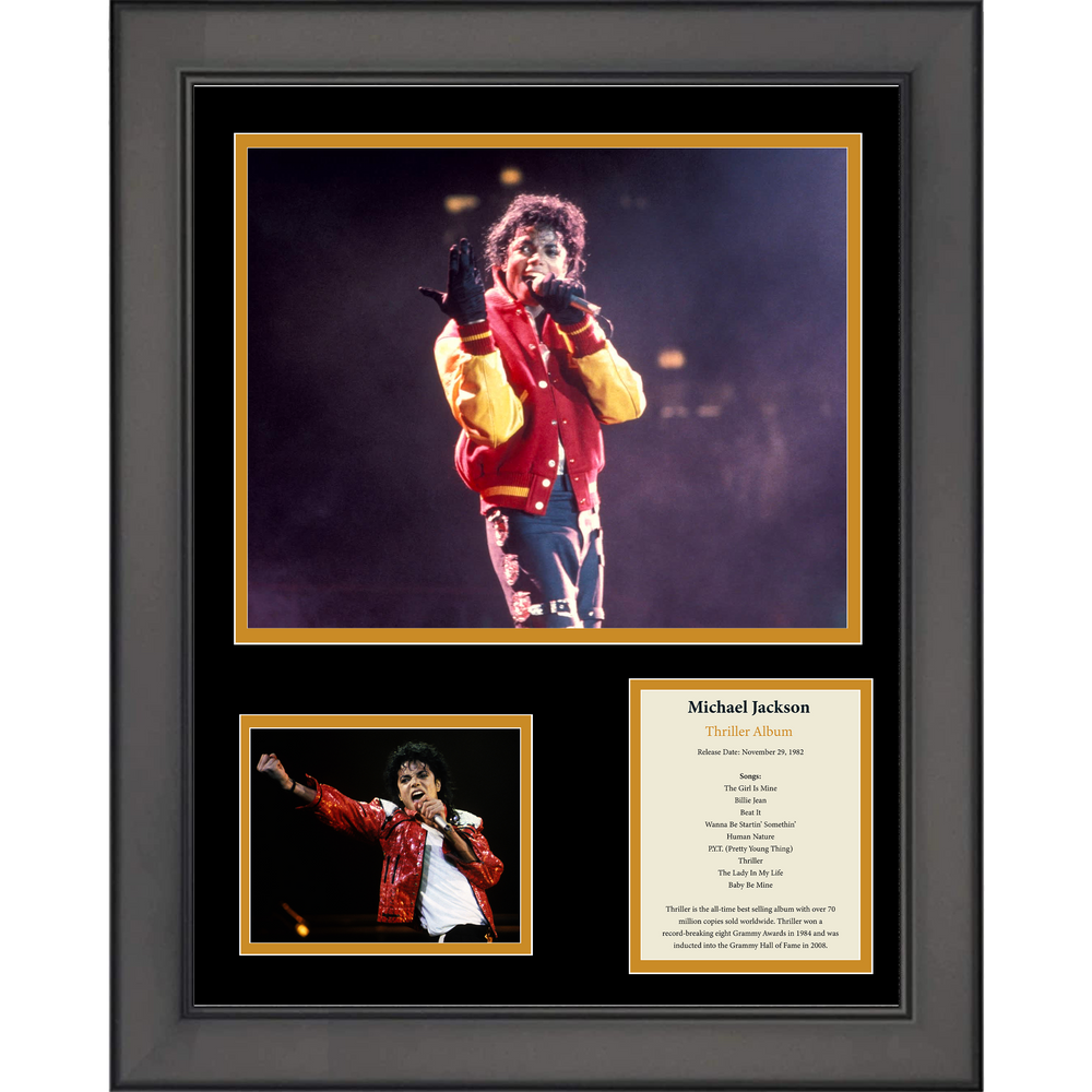 Framed Michael Jackson Thriller Album 11"x14" Music Three Photo Collage (ONLINE ORDER ONLY)