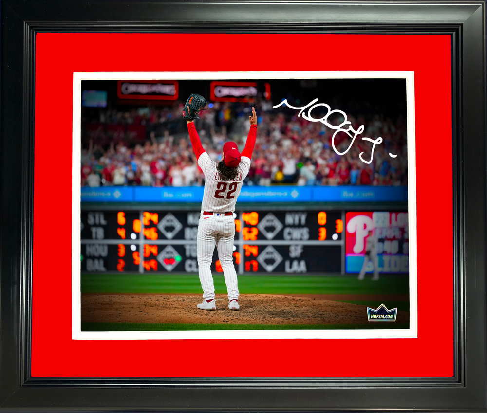 Framed Michael Lorenzen 2023 No-Hitter Philadelphia Phillies Facsimile Laser Engraved Signature Auto 11"x14" Baseball Photo HOFSM Holo (ONLINE ORDER ONLY)