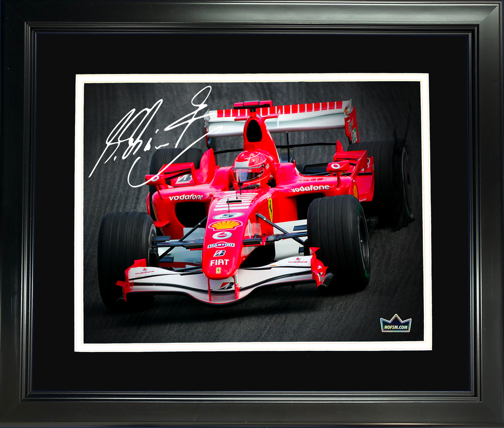 Framed Michael Schumacher Facsimile Laser Engraved Signature Auto 11"x14" F1 Racing Photo HOFSM Holo (ONLINE ORDER ONLY)