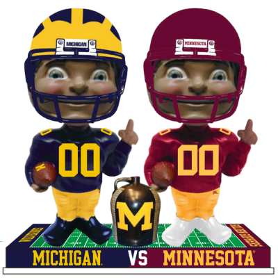 Michigan vs. Minnesota Football Rivalry Bobblehead (Presale) (ONLINE ORDER ONLY)