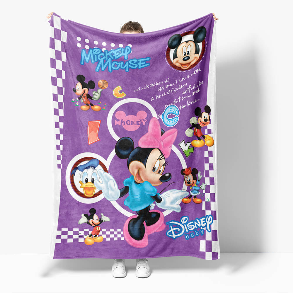 Mickey Mouse Minnie Mouse Flannel Fleece Throw Blanket (Online Order Only)