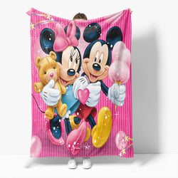 Mickey Mouse Minnie Mouse Flannel Fleece Throw Blanket (Online Order Only)