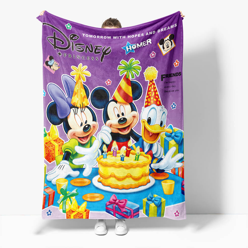 Mickey Mouse Minnie Mouse Flannel Fleece Throw Blanket (Online Order Only)