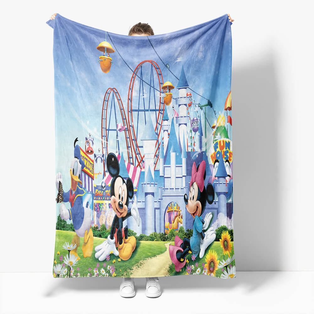 Mickey Mouse Minnie Mouse Flannel Fleece Throw Blanket (Online Order Only)