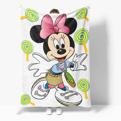 Mickey Mouse Minnie Mouse Flannel Fleece Throw Cosplay Blanket Set (Online Order Only)