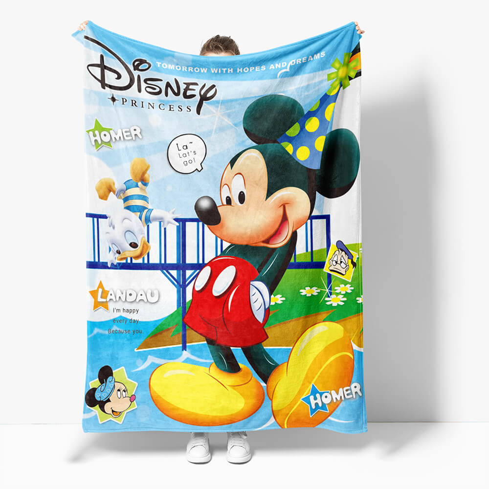 Mickey Mouse Minnie Mouse Flannel Fleece Throw Cosplay Blanket Set (Online Order Only)