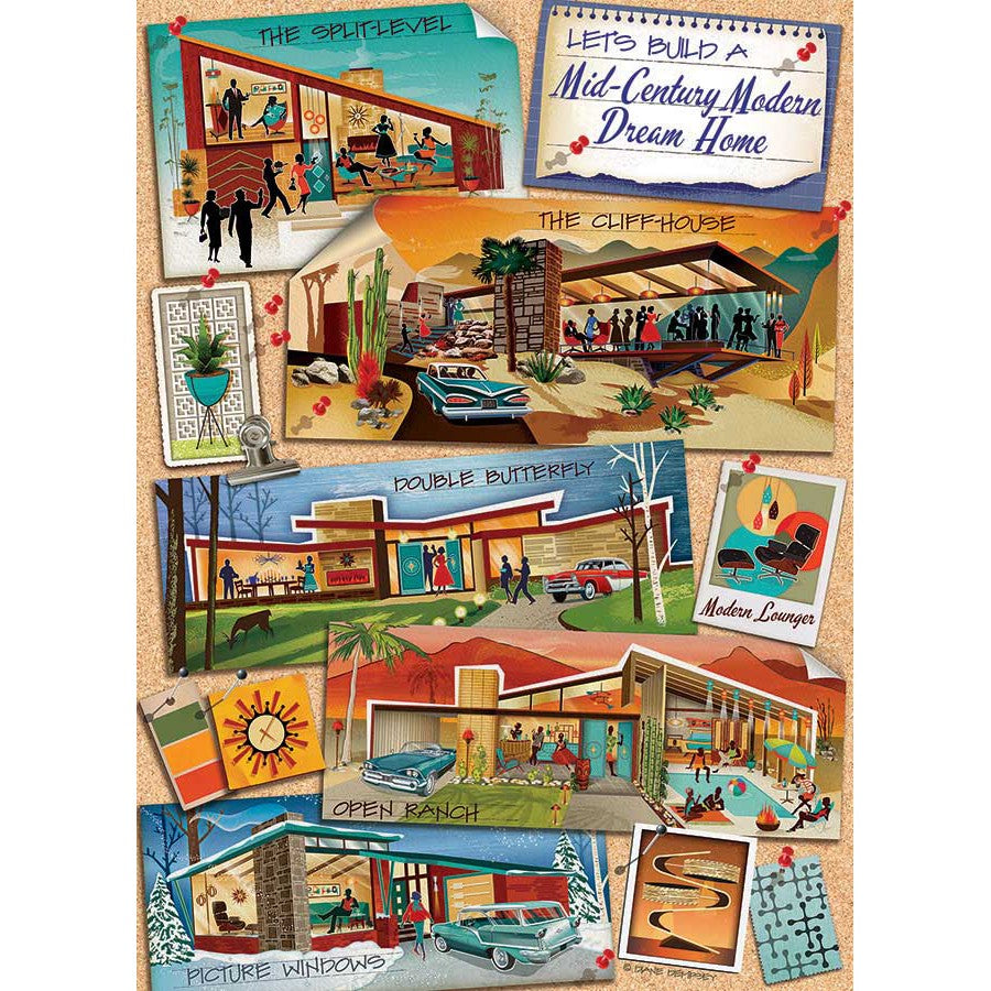Mid-Century Modern Dream Home 1000 Piece Jigsaw Puzzle Cobble Hill (ONLINE ORDER ONLY)