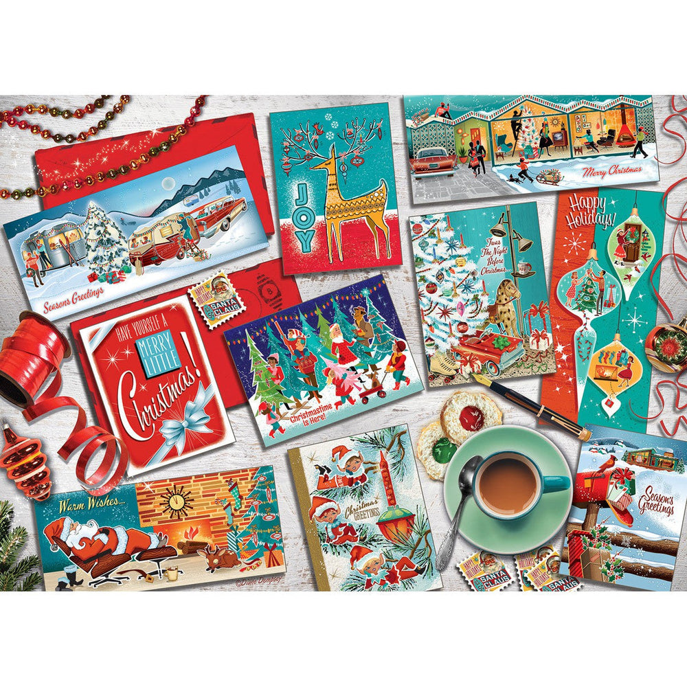 Mid Mod Season's Greetings 1000 Piece Jigsaw Puzzle Cobble Hill (ONLINE ORDER ONLY)