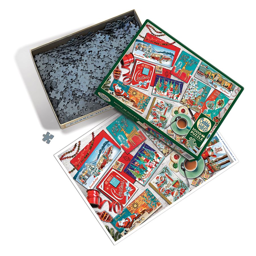 Mid Mod Season's Greetings 1000 Piece Jigsaw Puzzle Cobble Hill (ONLINE ORDER ONLY)